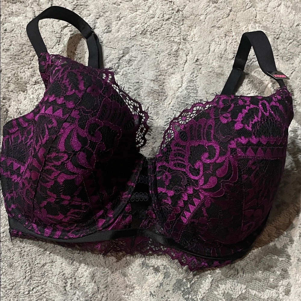 La SENZA Lace Bra - Black and Purple NWT